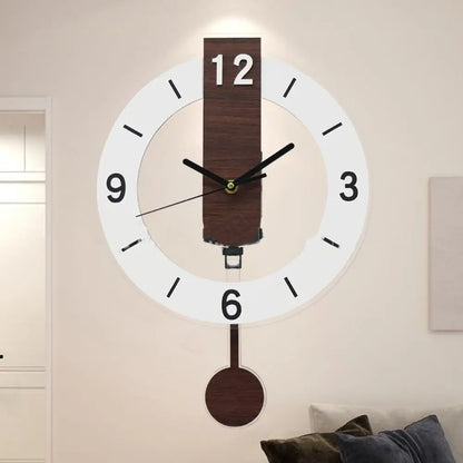 Orologio da Parete Minimalista a Pendolo | Design Moderno in Acrilico e Legno