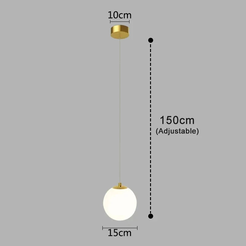 Lampada a sospensione Luna | Design nordico moderno con globo in vetro
