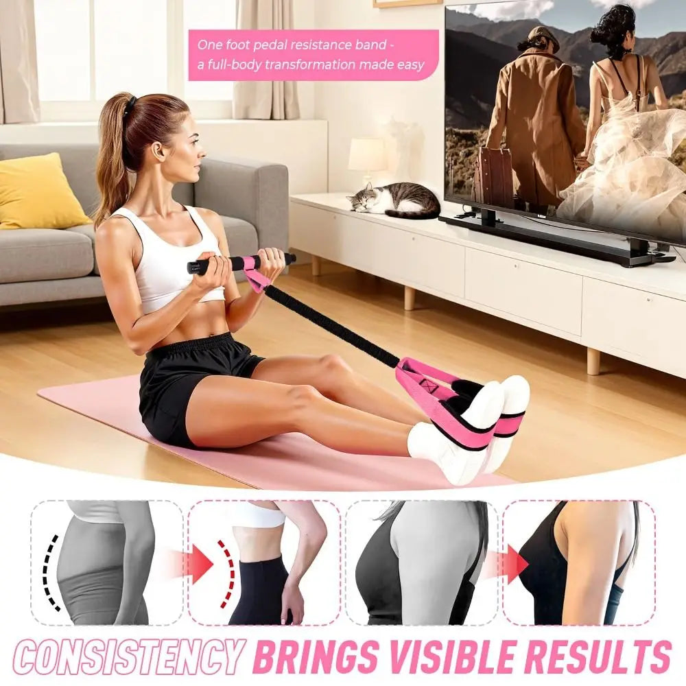 Rodillo abdominal con banda de resistencia para entrenamiento de núcleo y fitness