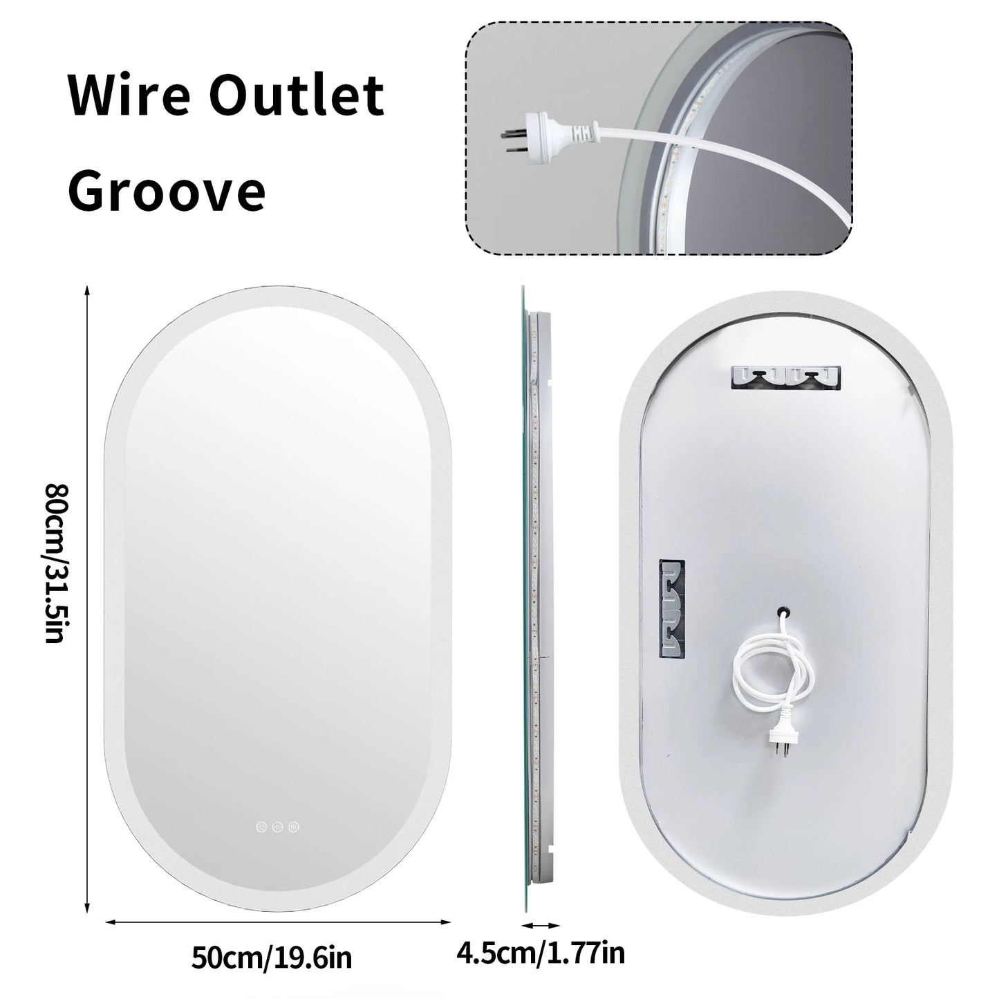 LumoOval | Oval LED Bathroom Mirror | Anti-Fog & Dimmable Backlit Design