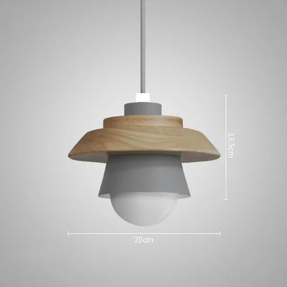 Candeeiro Suspenso em Madeira Nórdica | Design Colorido Macaron