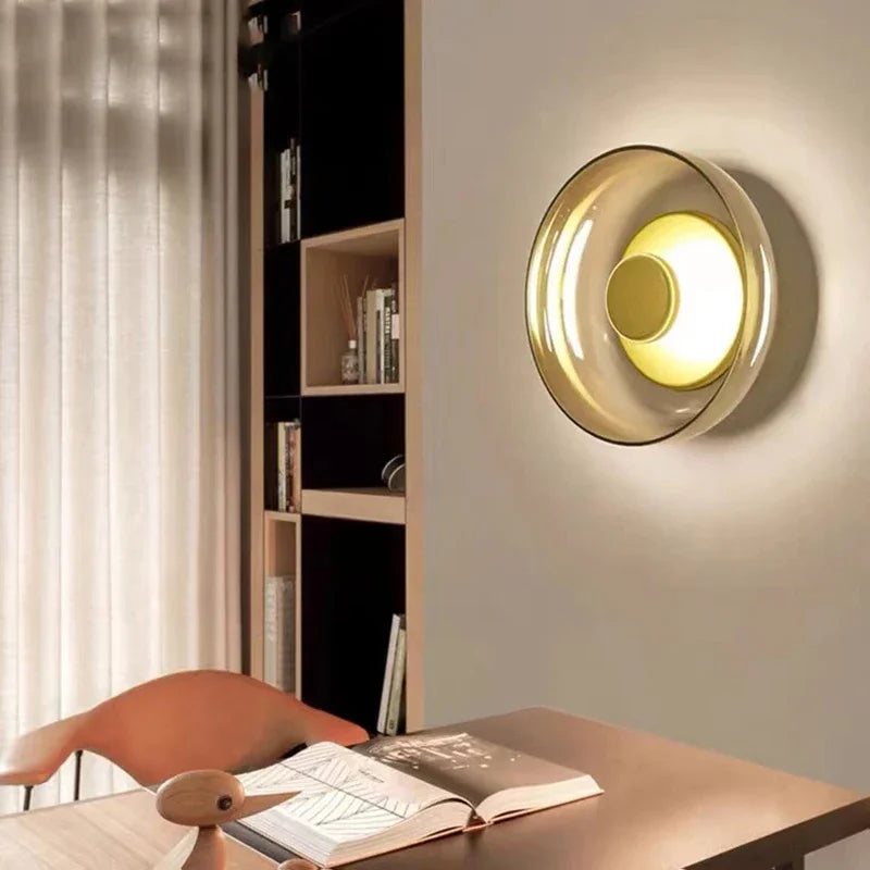 Nordic Glass LED Væglampe | Moderne Rund Dekorativ Væglampe