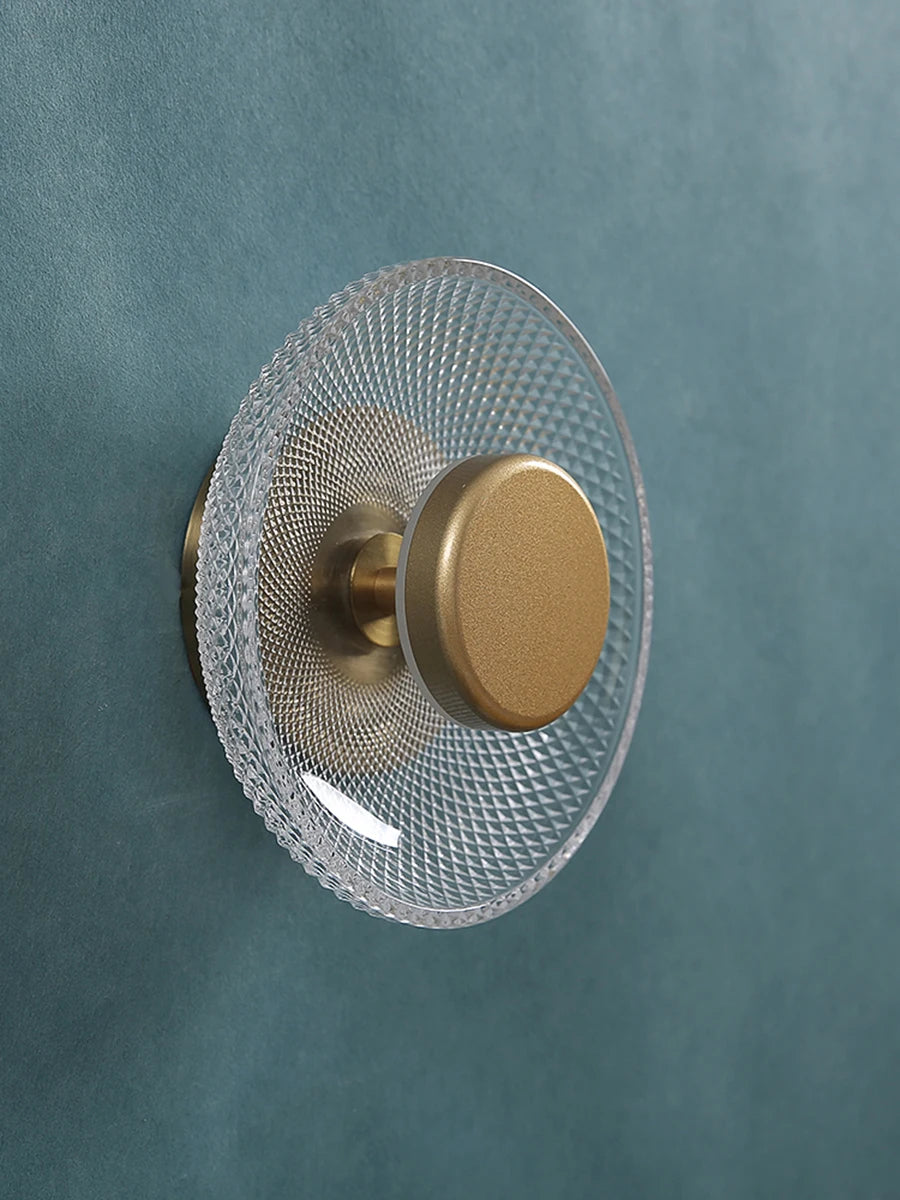 Moderne farbige Glas-Wandlampe | Strukturierte LED-Scheibenleuchte