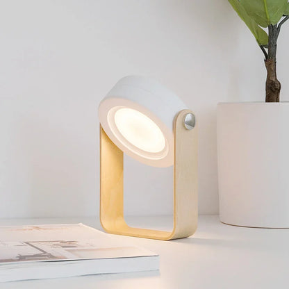 Lanterna portatile con manico in legno creativo | Lampada da tavolo pieghevole ricaricabile