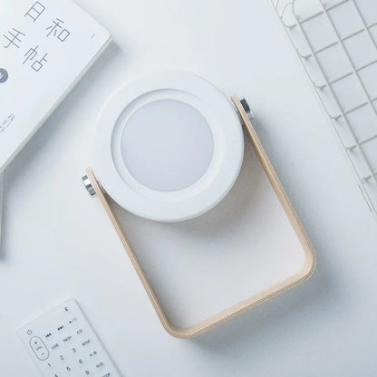 Lanterna portatile con manico in legno creativo | Lampada da tavolo pieghevole ricaricabile