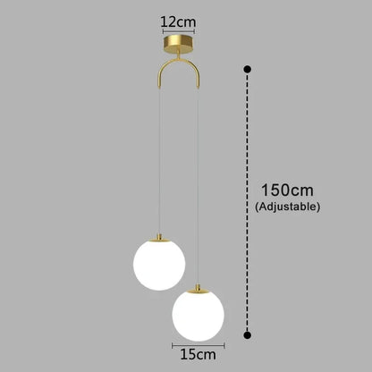 Lampada a sospensione Luna | Design nordico moderno con globo in vetro