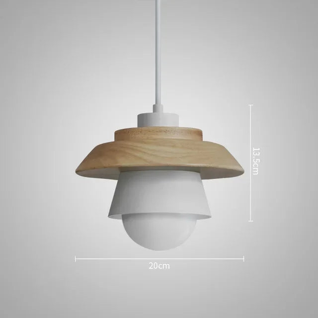 Candeeiro Suspenso em Madeira Nórdica | Design Colorido Macaron