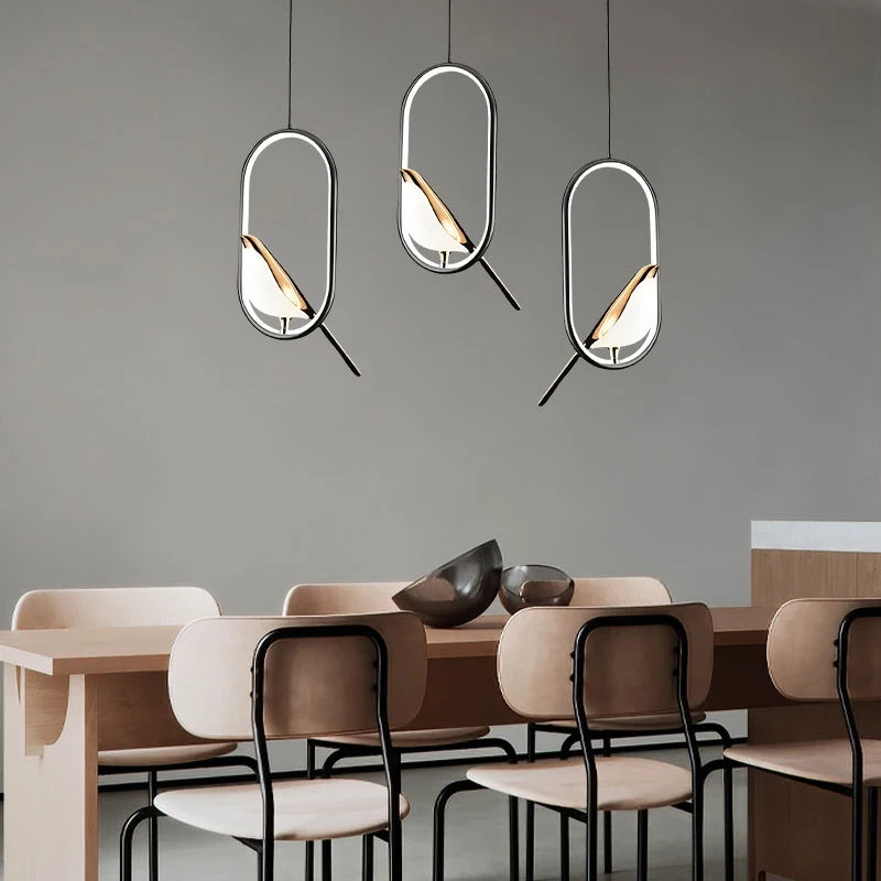 Candeeiro de Pendurar Pega | Design Nórdico LED de Pássaro