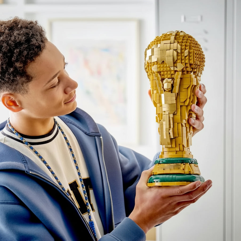Trophäen-Dekor Weltmeisterschaft Fußball Gold Kunststoff Auszeichnung Display