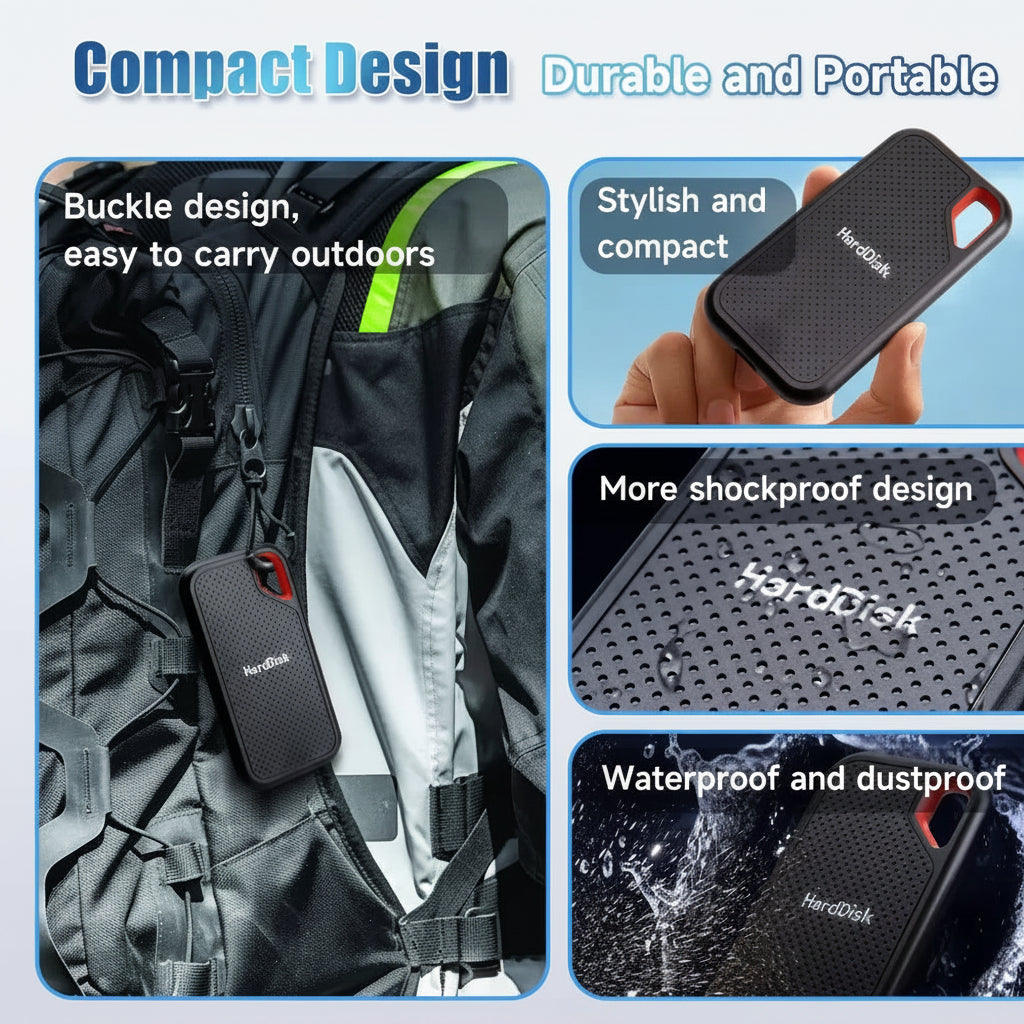 Hard disk extern portabil SSD USB C viteză mare stocare compactă