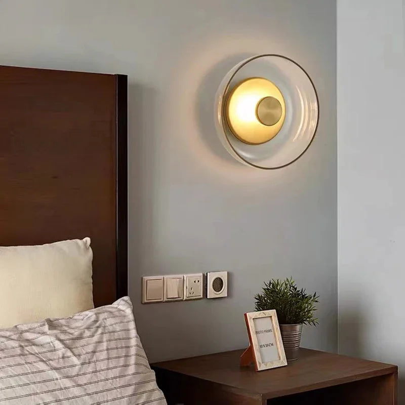 Nordic Glass LED Væglampe | Moderne Rund Dekorativ Væglampe
