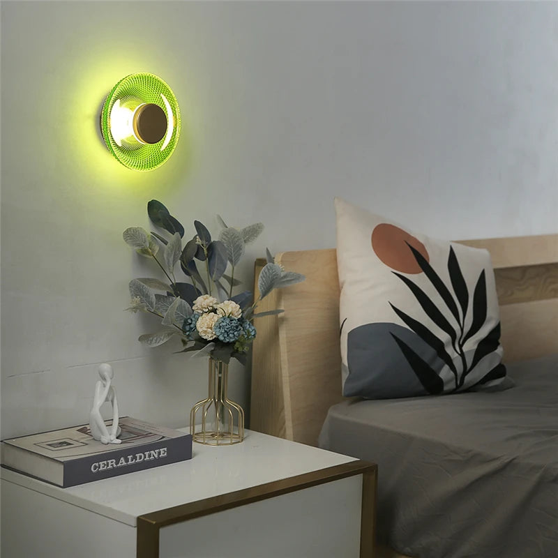 Moderne farbige Glas-Wandlampe | Strukturierte LED-Scheibenleuchte