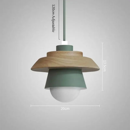 Candeeiro Suspenso em Madeira Nórdica | Design Colorido Macaron