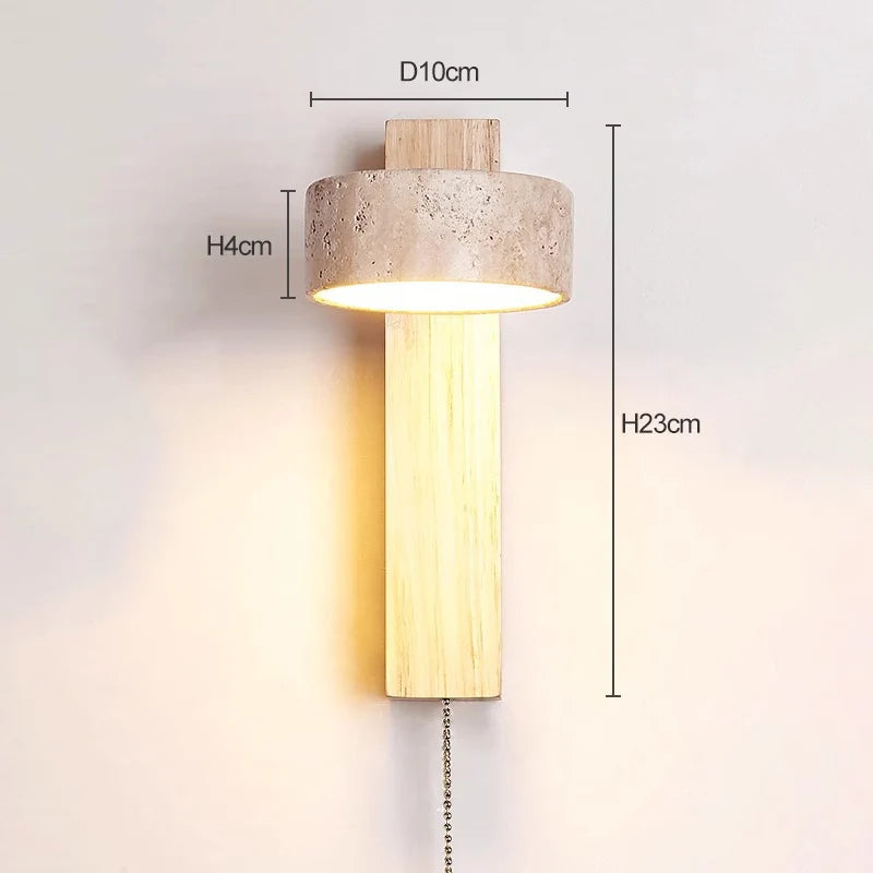 Lampada da parete Éclat | Luce per testiera in stile wabi-sabi francese con interruttore a tirante