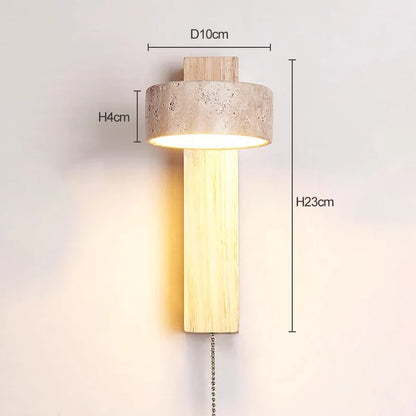 Lampada da parete Éclat | Luce per testiera in stile wabi-sabi francese con interruttore a tirante