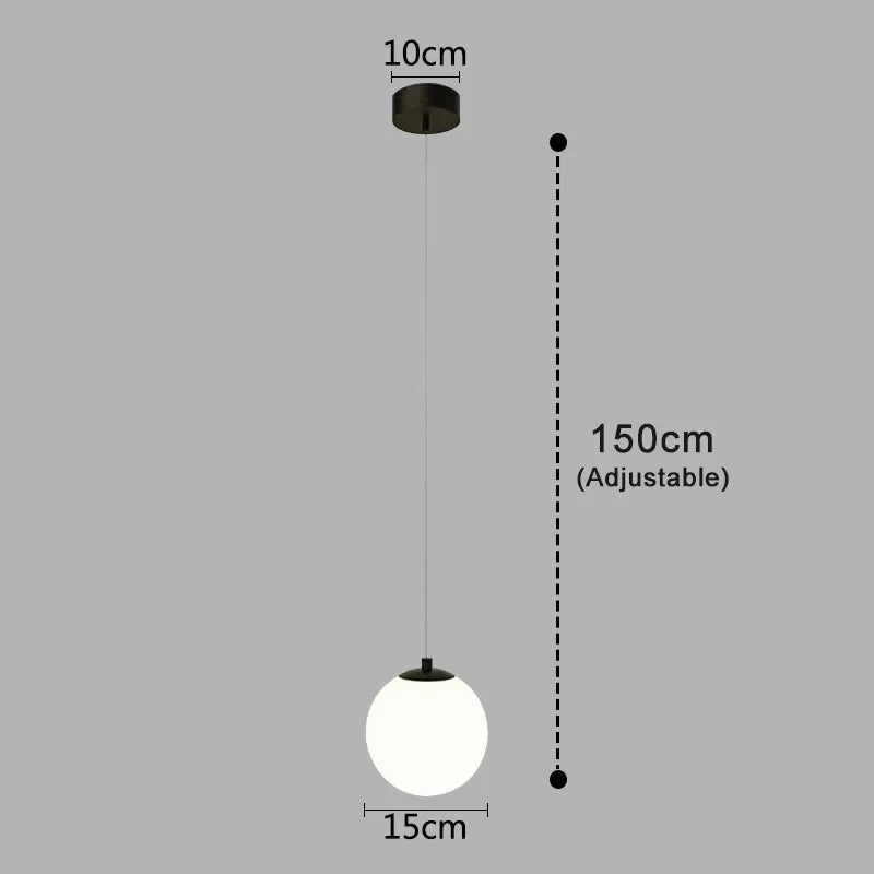 Lampada a sospensione Luna | Design nordico moderno con globo in vetro