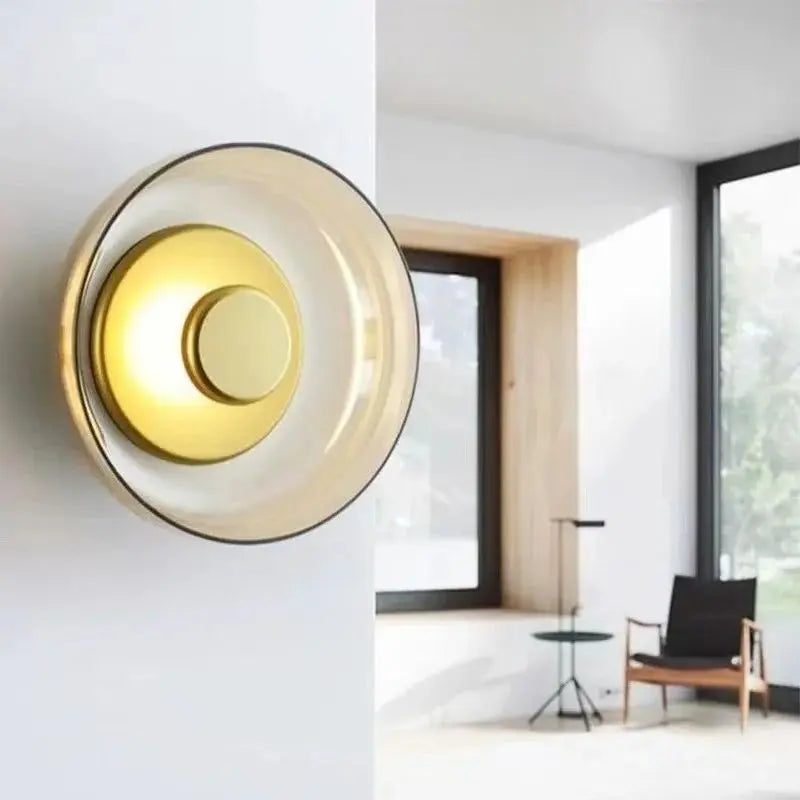 Nordic Glass LED Væglampe | Moderne Rund Dekorativ Væglampe