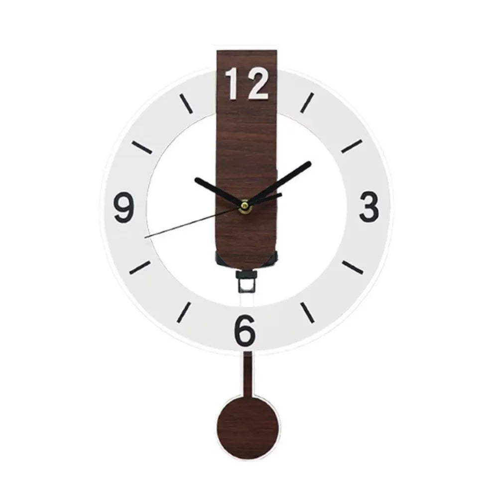 Orologio da Parete Minimalista a Pendolo | Design Moderno in Acrilico e Legno