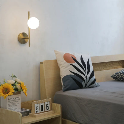 Astra Candeeiro de Parede | Design Moderno Dourado com Duplo Globo