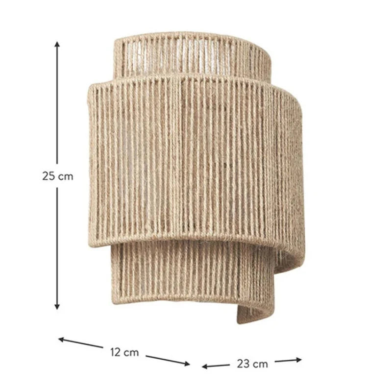 RattanGlow | Handgewebte Rattan-Wandlampe