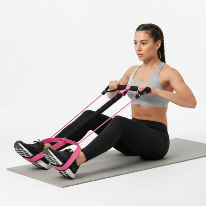 Rodillo abdominal con banda de resistencia para entrenamiento de núcleo y fitness