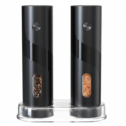 Conjunto de Moinhos Elétricos de Sal e Pimenta USB Recarregável Base de Carregamento ProMax