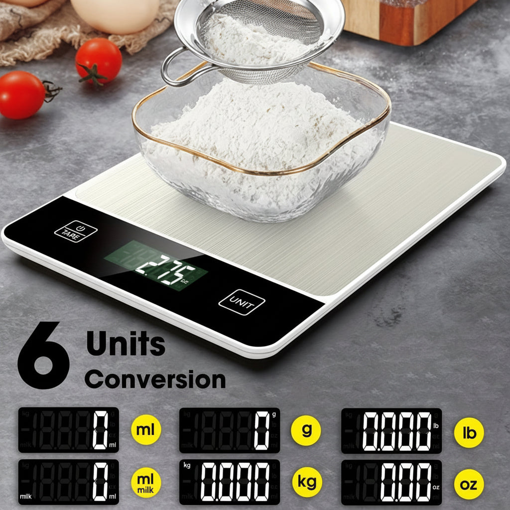 Bilancia da cucina digitale in acciaio inox 22 libbre bilancia per alimenti