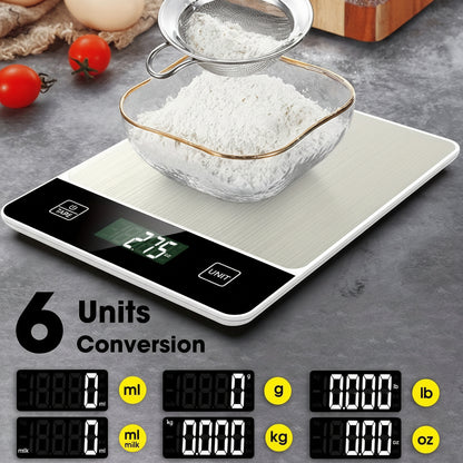Bilancia da cucina digitale in acciaio inox 22 libbre bilancia per alimenti