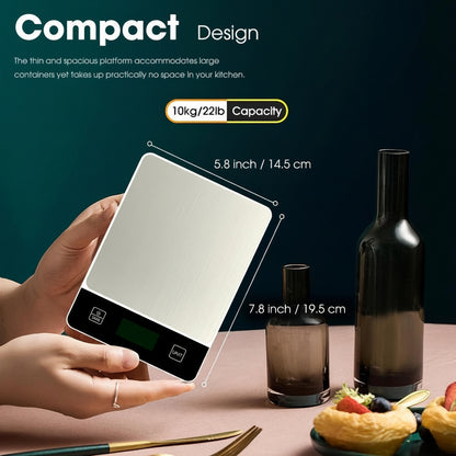 Bilancia da cucina digitale in acciaio inox 22 libbre bilancia per alimenti