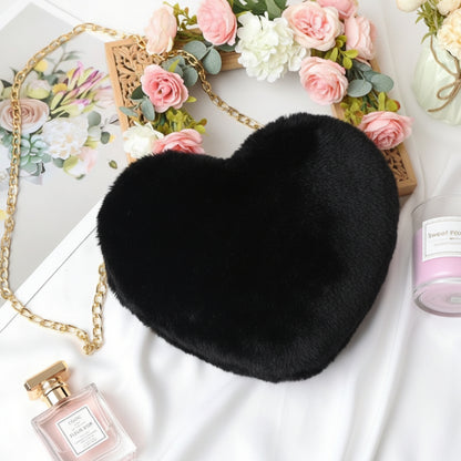 Bolso de Hombro con Corazón de Piel Sintética y Cadena Cruzada