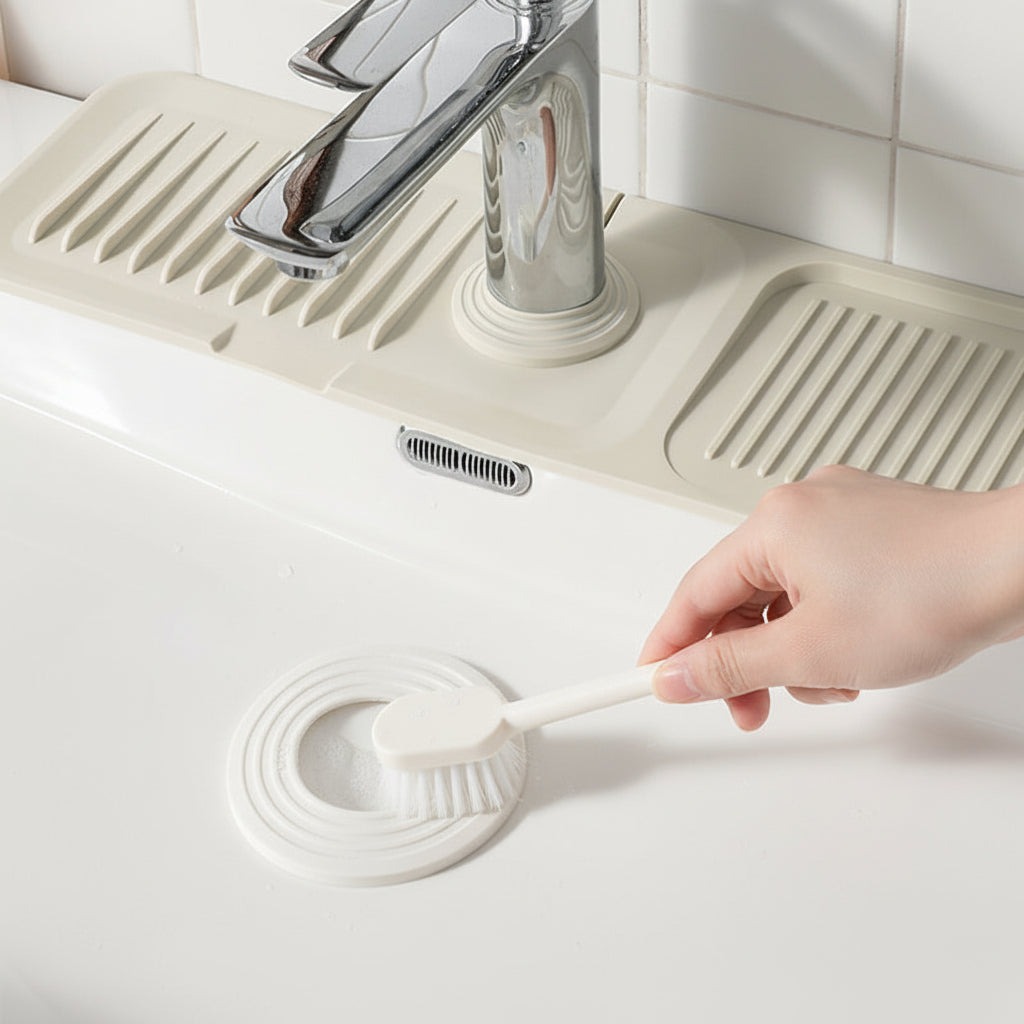 Tappetino per lavello in silicone, raccogligocce per rubinetto con design auto-drenante