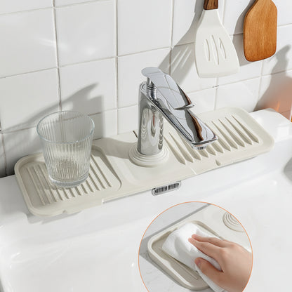 Tappetino per lavello in silicone, raccogligocce per rubinetto con design auto-drenante
