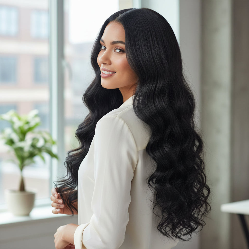 Extensiones de cabello Remy humano largas y onduladas con clip