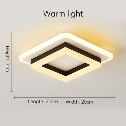 Lumină LED pătrată pentru tavan | Corp modern montat la nivelul plafonului