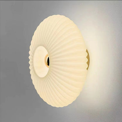 Applique da parete in vetro vintage nordico | Lampada a disco rotondo a strisce