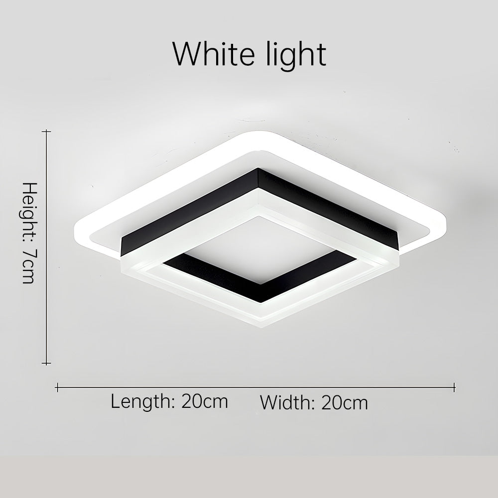 Lumină LED pătrată pentru tavan | Corp modern montat la nivelul plafonului