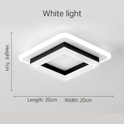 Lumină LED pătrată pentru tavan | Corp modern montat la nivelul plafonului