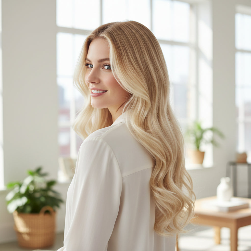 Extensiones de cabello Remy humano largas y onduladas con clip