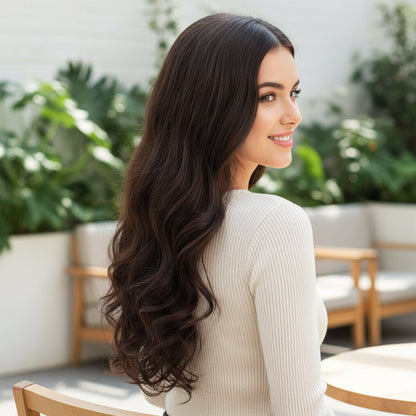 Extensiones de cabello Remy humano largas y onduladas con clip