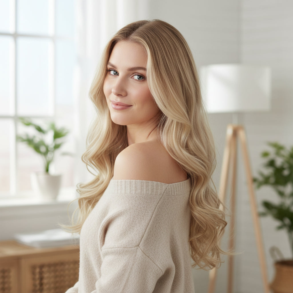 Extensiones de cabello Remy humano largas y onduladas con clip