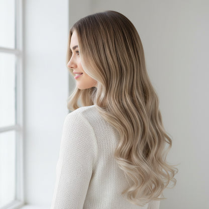 Extensiones de cabello Remy humano largas y onduladas con clip