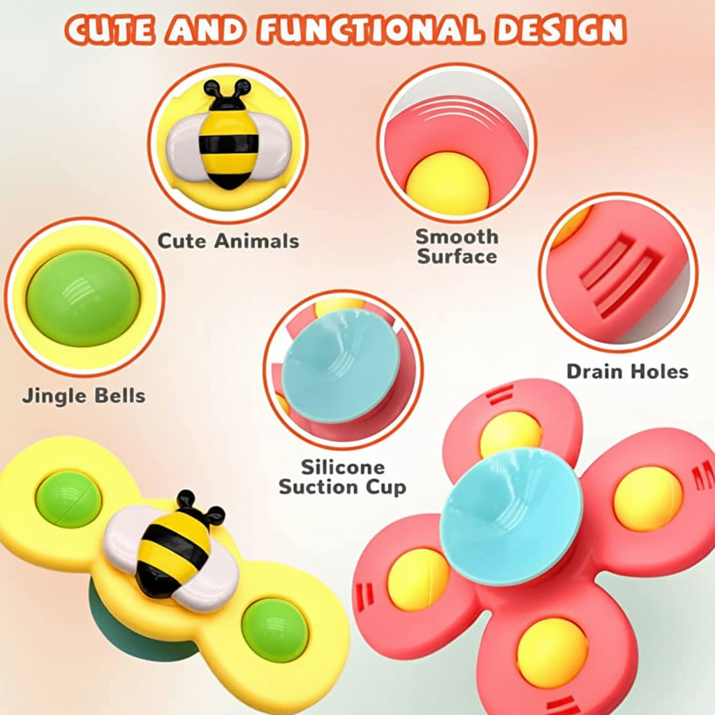 Baby Toy Suction Spinner Sensory Toy Bath High Chair