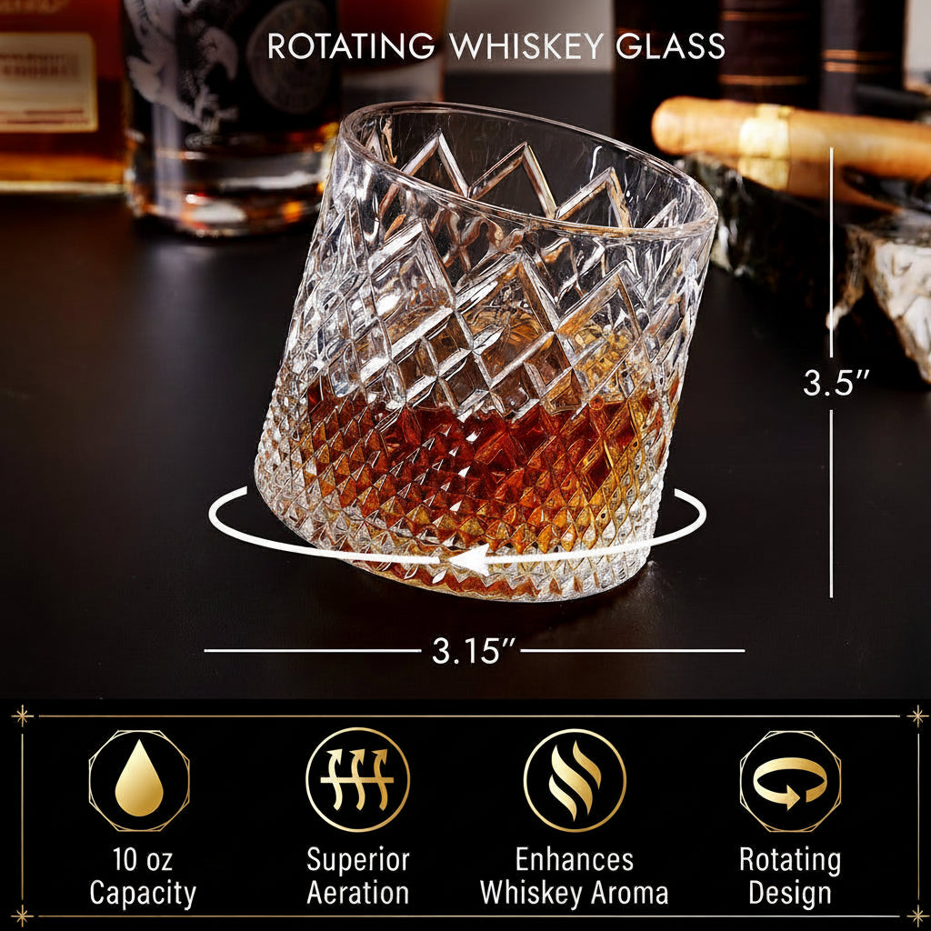 Copo de Whisky Giratório Cristal Melhorador de Aroma