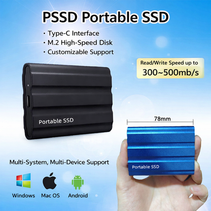 Externe SSD-Festplatte Tragbares Speichermedium Metallgehäuse