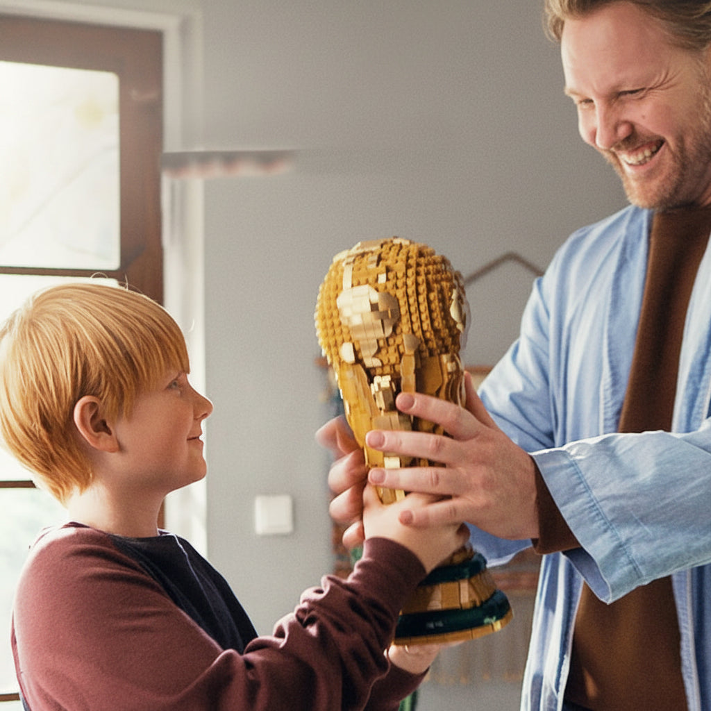 Trophäen-Dekor Weltmeisterschaft Fußball Gold Kunststoff Auszeichnung Display