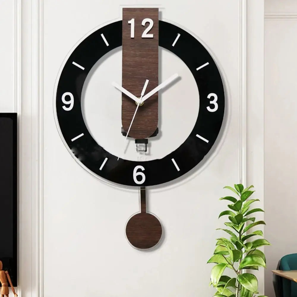 Orologio da Parete Minimalista a Pendolo | Design Moderno in Acrilico e Legno