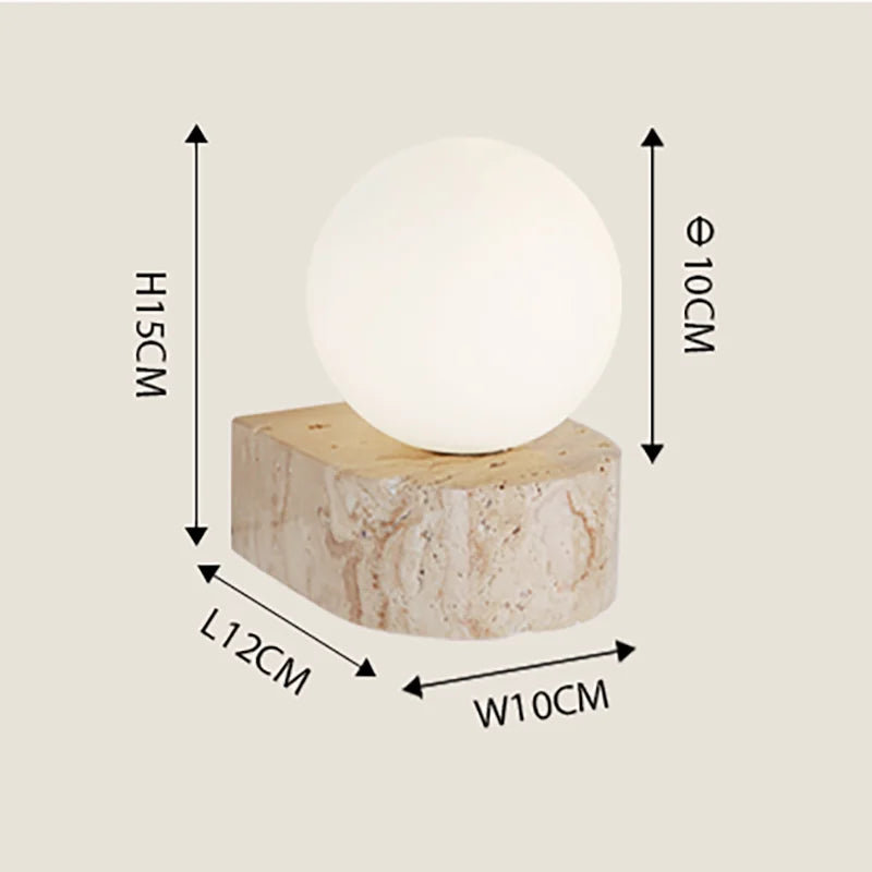 Travertin-Stein-Wandlampe | Moderne japanische LED-Wandleuchte