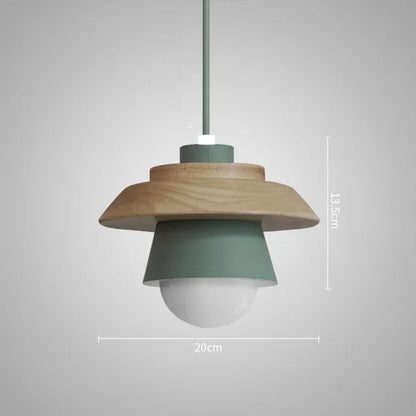 Candeeiro Suspenso em Madeira Nórdica | Design Colorido Macaron