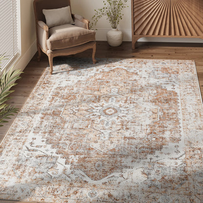 Heritage Medallion Rug | Foldable Non-Slip Oriental Style Carpet