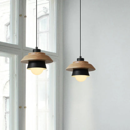 Candeeiro Suspenso em Madeira Nórdica | Design Colorido Macaron